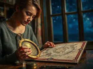 Złota, świecąca liczba 44 unosząca się na tle kosmicznej mgławicy, symbolizująca duchowe znaczenie tej liczby w numerologii.